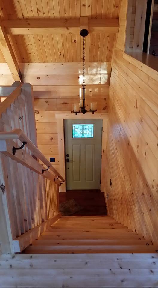 Log Home Under Construction Interior Finishes