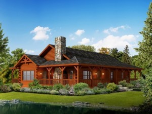 liberty log cabin home, log homes, log cabins, engineered logs, Timberhaven, Timberhaven Log & Timber Homes, single story homes, summer feature home, log cabin home