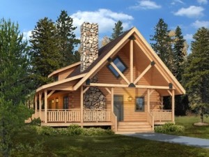 rendering of log home, Clear creek log package, log homes, log cabin homes, log cabins, post and beam homes, timberframe homes, timber frame homes, laminated logs, engineered logs, floor plan designs, kiln dried logs, Timberhaven local reps, log homes in Pennsylvania, log homes in PA, Timberhaven Log Homes, Timberhaven Log & Timber Homes