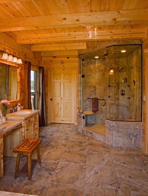 Supersized Walk-In Showers - Timberhaven Log & Timber Homes