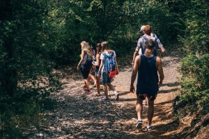 people walking in the woods, independence day, family traditions