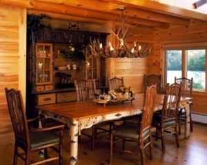 Custom-Carved Dining Room Furniture, happy thanksgiving 2018, log homes, timber frame homes, log home dining room, antler chandelier