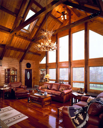 Log Home Living Room from Timberhaven Log Homes