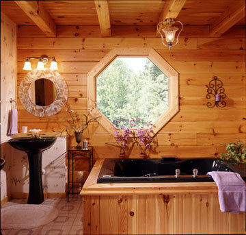 Log Home Bathroom
