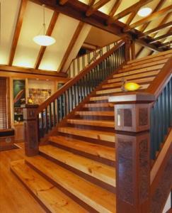 custom stairs in log home, stair systems, wooden stair systems, custom stair systems, custom stairs, wooden stairs, Timberhaven stair options