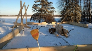 building a log home in the winter