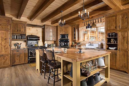 Dining Timberhaven Log Timber Homes, Log Cabin Kitchen Island