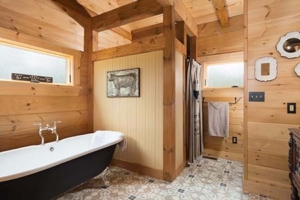 Timber Accents in master bath, timber frame work, timberhaven, timber living reimagined 