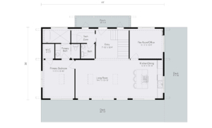 Summit Timber Frame Hybrid Home Design, First Level Floor Plan, Modern Escape, Timber Frame Home, Hybrid Home, Timberhaven, Summit, Modern Home Design