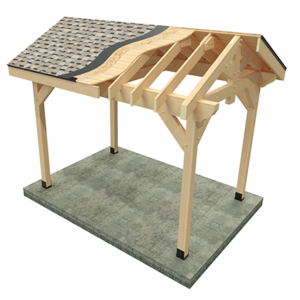 Standard Timber Frame Pavilion, timber frame with roof layers, kiln dried timbers, Timberhaven, Pavilion