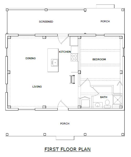 Fairfax Timber Frame, 705 square feet, 1 bedroom, 1 bath – Timberhaven ...